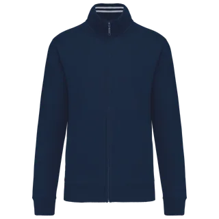Kariban Men's full zip sweat jacket in Navy, voorkant