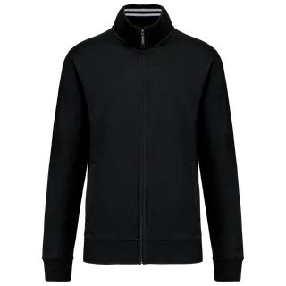 Kariban Men's full zip sweat jacket in Black, voorkant