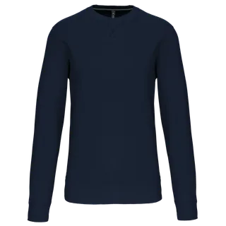 Kariban Sweater met ronde hals in Navy, voorkant