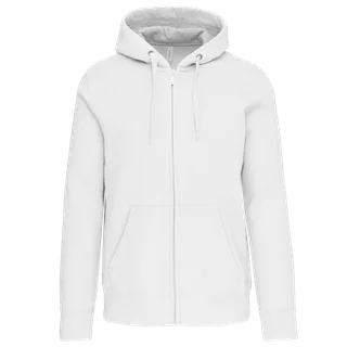 Kariban Full zip hooded sweatshirt in White, voorkant