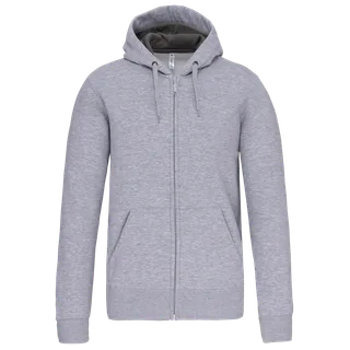 Kariban Full zip hooded sweatshirt in Oxford Grey, voorkant