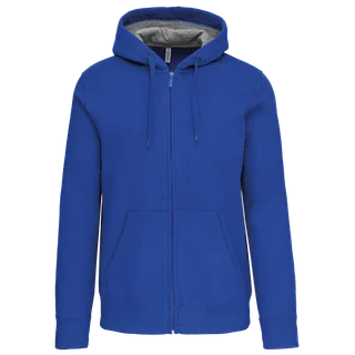 Kariban Full zip hooded sweatshirt in Light Royal Blue, voorkant
