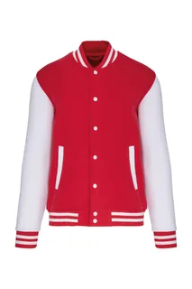 Kariban Kinder college jacket in Red / White, voorkant
