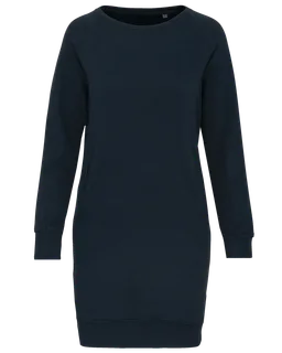 Kariban Organic fleece lounge dress in Navy, voorkant