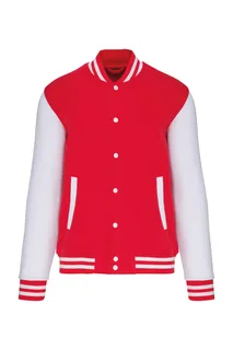 Kariban College jacket unisex in Red / White, voorkant