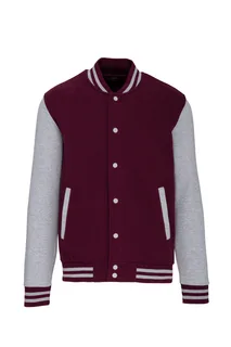 Kariban College jacket unisex in Wine / Oxford Grey, voorkant