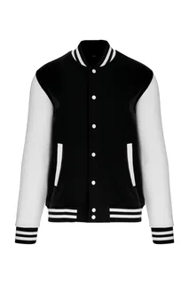 Kariban College jacket unisex in Black / White, voorkant