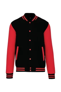 Kariban College jacket unisex in Black / Red, voorkant