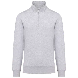 Kariban Sweater met ritskraag in Ash Heather, voorkant