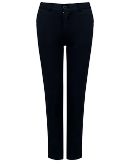 Kariban Chinobroek voor meisjes in Dark Navy, voorkant