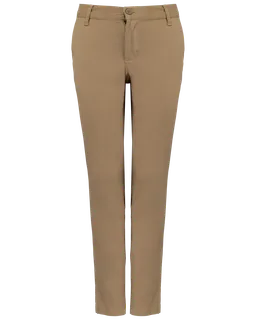 Kariban Chinobroek voor jongens in Camel, voorkant