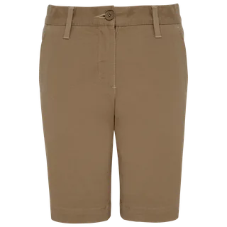 Kariban Girls' chino bermuda in Camel, voorkant
