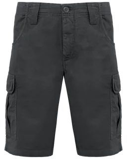 Kariban Heren bermuda met meerdere zakken in Dark Grey, voorkant