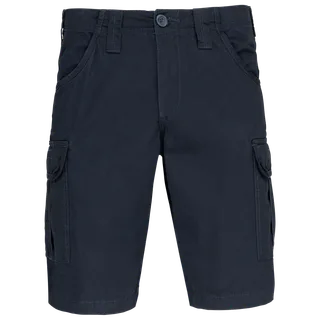 Kariban Heren bermuda met meerdere zakken in Dark Navy, voorkant