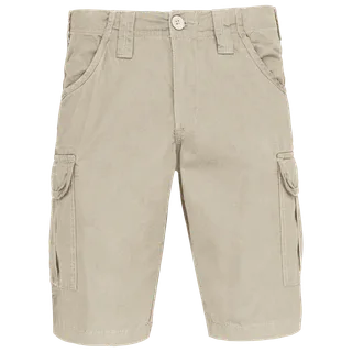 Kariban Heren bermuda met meerdere zakken in Beige, voorkant