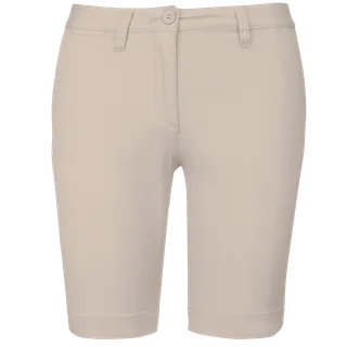 Kariban Ladies’ chino Bermuda shorts in Beige, voorkant