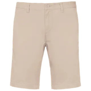 Kariban Men's chino Bermuda shorts in Beige, voorkant