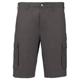 Kariban Lichte herenbermuda met diverse zakken in Light Charcoal, voorkant