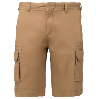 Kariban Herenbermuda met diverse zakken in Camel, voorkant