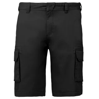 Kariban Herenbermuda met diverse zakken in Black, voorkant