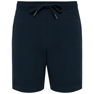 Kariban Men’s eco-friendly French terry bermuda shorts in Navy, voorkant