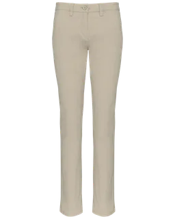 Kariban Ladies’ chino trousers in Beige, voorkant