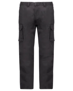 Kariban Men's multipocket trousers in Dark Grey, voorkant