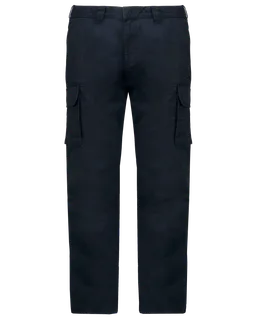 Kariban Men's multipocket trousers in Dark Navy, voorkant