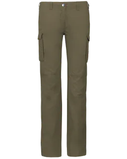 Kariban Lichte damesbroek multizakken in Light khaki, voorkant