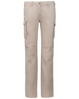 Kariban Lichte damesbroek multizakken in Beige, voorkant