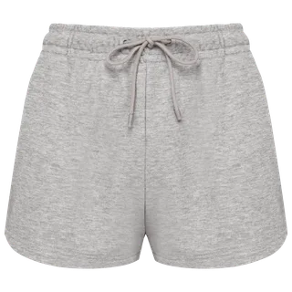 Kariban Ecologische damesshort van french terry in Oxford Grey, voorkant