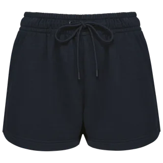 Kariban Ecologische damesshort van french terry in Navy, voorkant