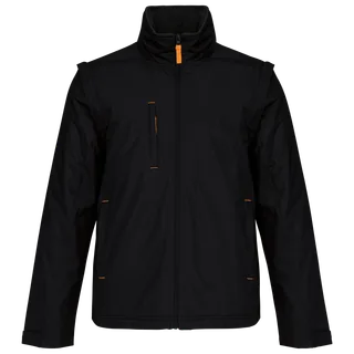 Kariban Herenjack met afneembare mouwen in Black / Orange, voorkant