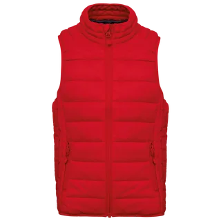 Kariban Kid's lightweight sleeveless padded jacket in Red, voorkant