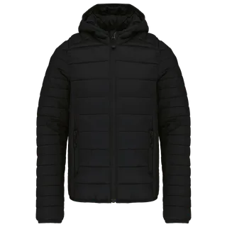 Kariban Donsjack met capuchon in Black, voorkant