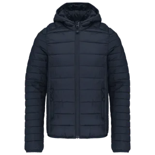 Kariban Donsjack met capuchon in Navy, voorkant