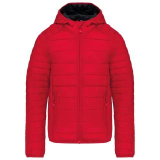 Kariban Donsjack met capuchon in Red, voorkant