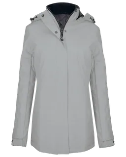 Kariban Damesparka in Snow Grey, voorkant