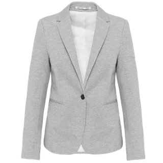 Kariban Tricot dames blazer in Light grey heather, voorkant