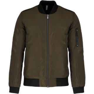 Kariban Heren bomberjack in Deep khaki, voorkant