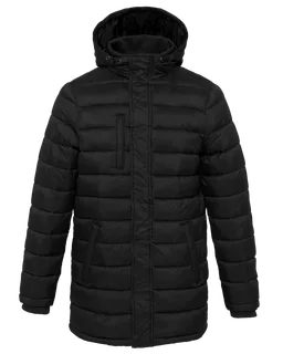 Kariban Lichte herenparka met capuchon in Black, voorkant