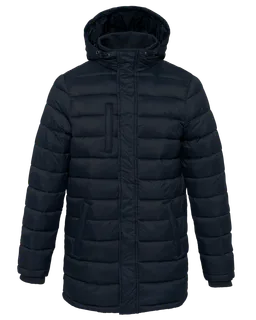 Kariban Lichte herenparka met capuchon in Navy, voorkant