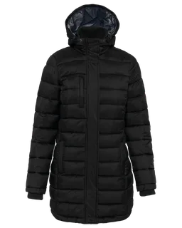 Kariban Lichte damesparka met capuchon in Black, voorkant
