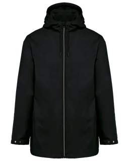 Kariban Uniseks fleecejas met gevoerde capuchon in Black, voorkant