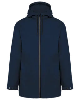 Kariban Uniseks fleecejas met gevoerde capuchon in Navy, voorkant