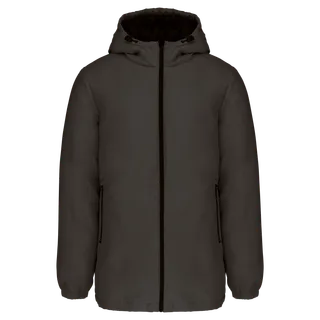 Kariban Unisex gerecyclede parka met capuchon in Dark Grey, voorkant