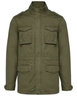 Kariban Heren Safarijasje in Washed Light Khaki, voorkant