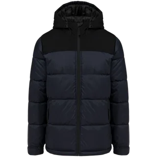 Kariban Uniseks Tweekleurige gewatteerde donsjack in Navy / Black, voorkant
