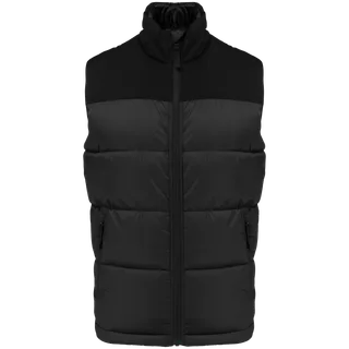 Kariban Tweekleurige gewatteerde bodywarmer uniseks in Black, voorkant