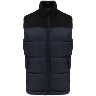 Kariban Tweekleurige gewatteerde bodywarmer uniseks in Navy / Black, voorkant